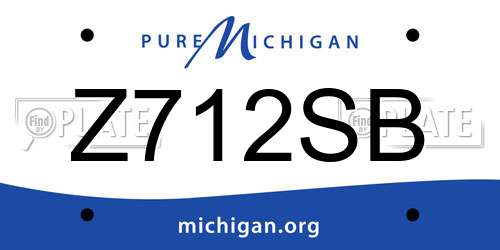 Z712SB Michigan License Plate