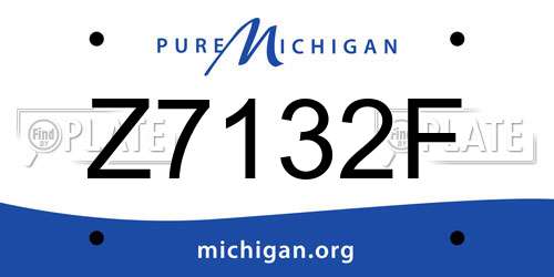 Z7132F Michigan License Plate