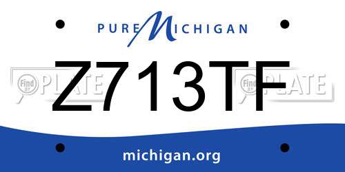 Z713TF Michigan License Plate