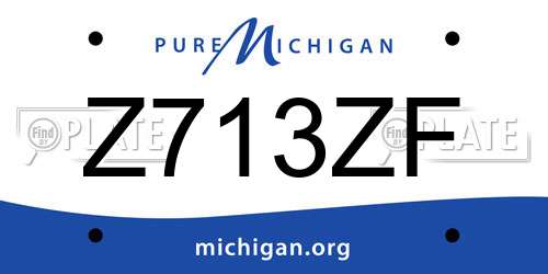 Z713ZF Michigan License Plate