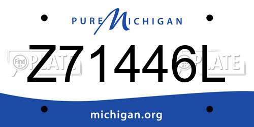 Z71446L Michigan License Plate