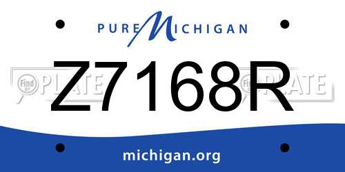 Z7168R Michigan License Plate