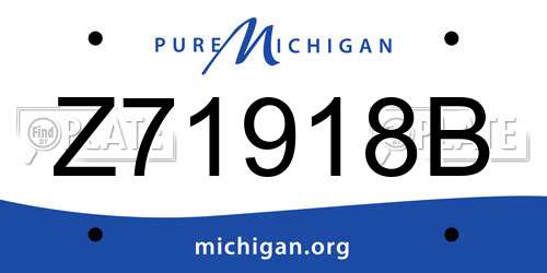 Z71918B Michigan License Plate