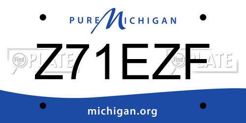 Z71EZF Michigan License Plate
