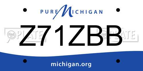 Z71ZBB Michigan License Plate