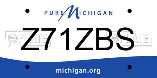 Z71ZBS Michigan License Plate