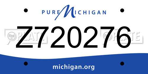 Z720276 Michigan License Plate
