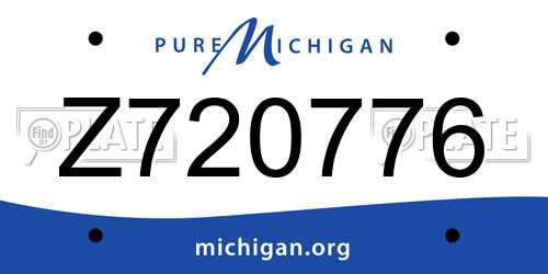 Z720776 Michigan License Plate