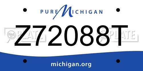 Z72088T Michigan License Plate