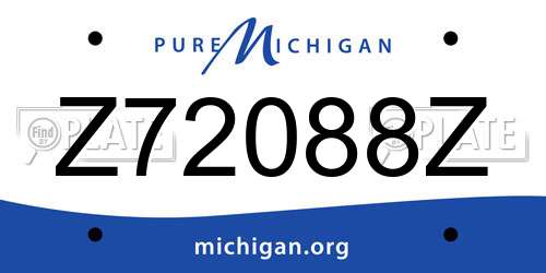 Z72088Z Michigan License Plate