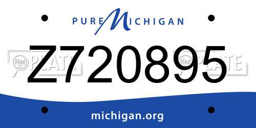 Z720895 Michigan License Plate