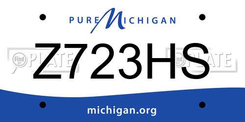 Z723HS Michigan License Plate