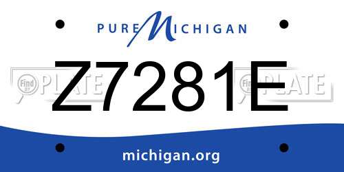 Z7281E Michigan License Plate
