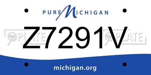 Z7291V Michigan License Plate