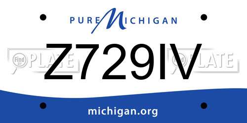 Z729IV Michigan License Plate