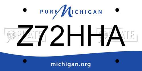 Z72HHA Michigan License Plate