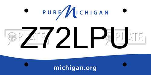 Z72LPU Michigan License Plate
