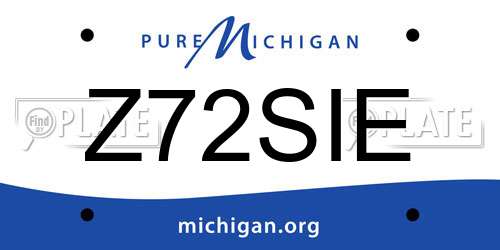 Z72SIE Michigan License Plate