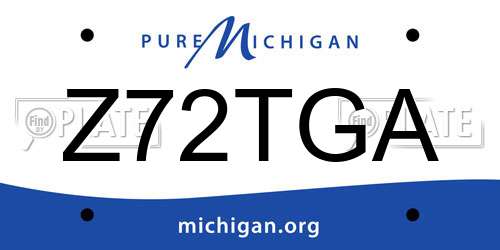 Z72TGA Michigan License Plate