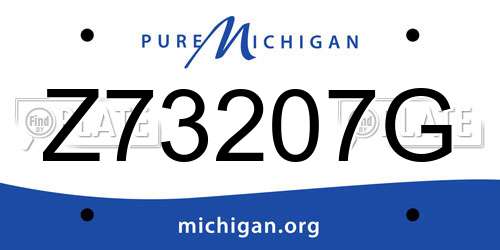Z73207G Michigan License Plate
