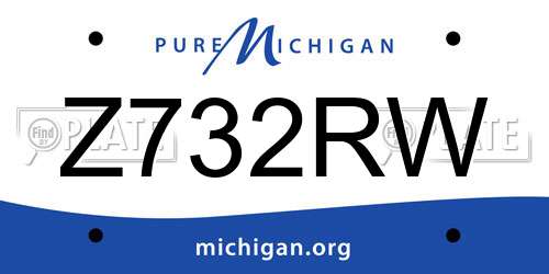 Z732RW Michigan License Plate