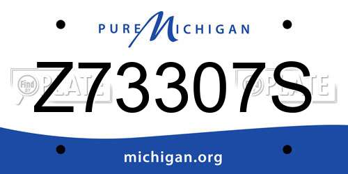 Z73307S Michigan License Plate