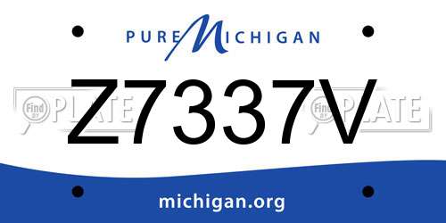 Z7337V Michigan License Plate
