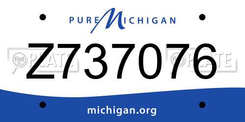 Z737076 Michigan License Plate