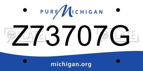 Z73707G Michigan License Plate