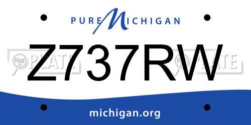 Z737RW Michigan License Plate