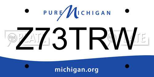 Z73TRW Michigan License Plate
