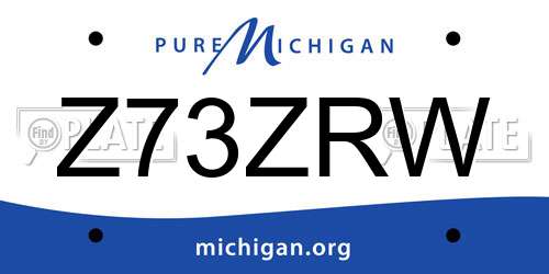 Z73ZRW Michigan License Plate