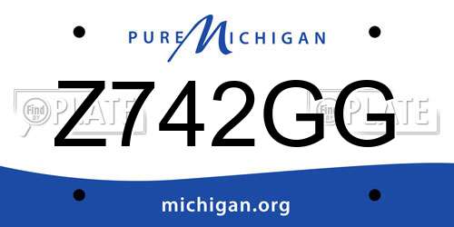 Z742GG Michigan License Plate