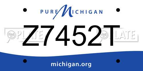 Z7452T Michigan License Plate