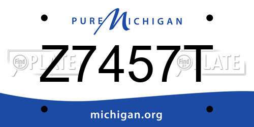 Z7457T Michigan License Plate