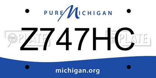 Z747HC Michigan License Plate