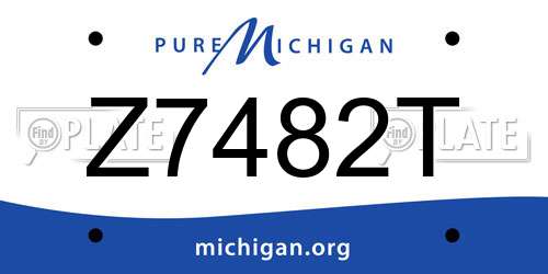 Z7482T Michigan License Plate