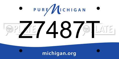 Z7487T Michigan License Plate