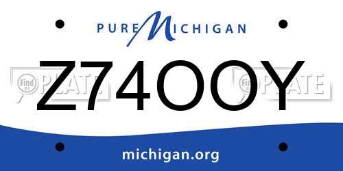 Z74OOY Michigan License Plate