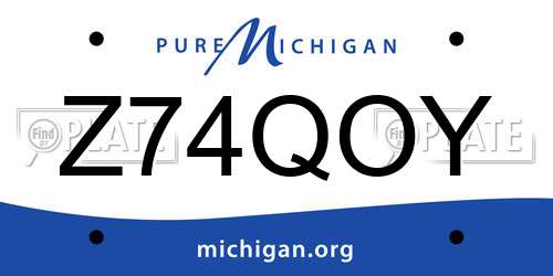 Z74QOY Michigan License Plate