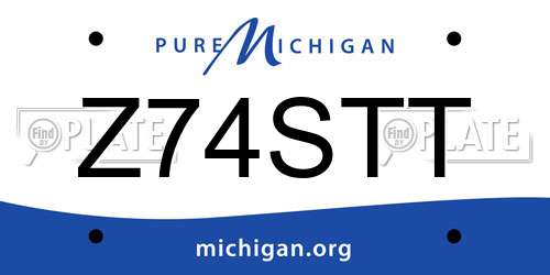 Z74STT Michigan License Plate