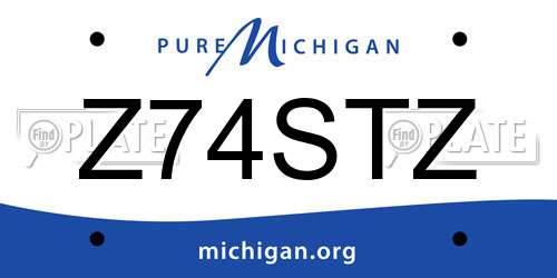 Z74STZ Michigan License Plate