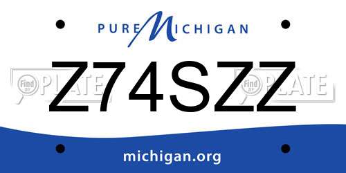 Z74SZZ Michigan License Plate