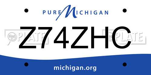 Z74ZHC Michigan License Plate