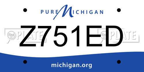 Z751ED Michigan License Plate