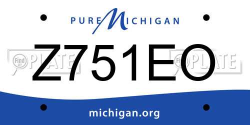 Z751EO Michigan License Plate