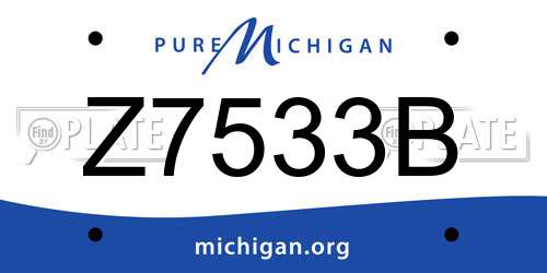 Z7533B Michigan License Plate