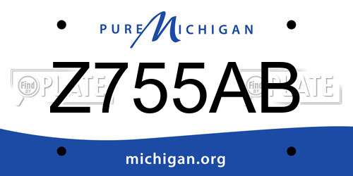 Z755AB Michigan License Plate