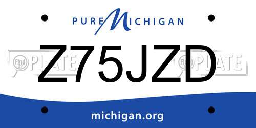 Z75JZD Michigan License Plate