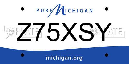 Z75XSY Michigan License Plate